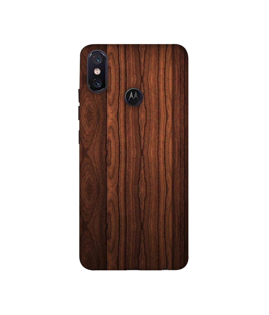 Amazon Brand - Solimo Designer Wooden Texture 3D Printed Hard Back Case Mobile Cover for Motorola One Power