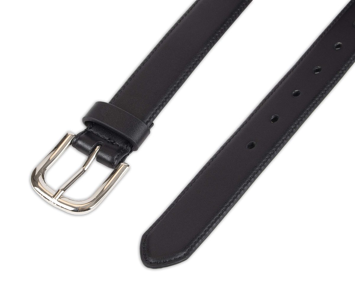 Amazon Essentials Women's Plus Size Casual Skinny Jean Belt with Single Prong Buckle, Black, 1X