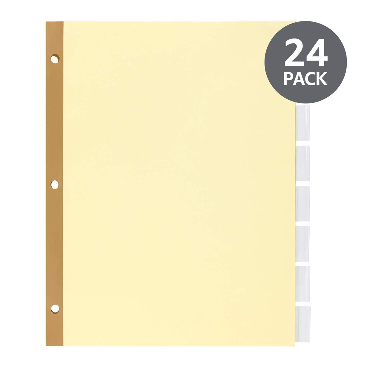 AmazonBasics 8-Tab Paper Binder Dividers, Insertable Clear Tabs, 24 Sets