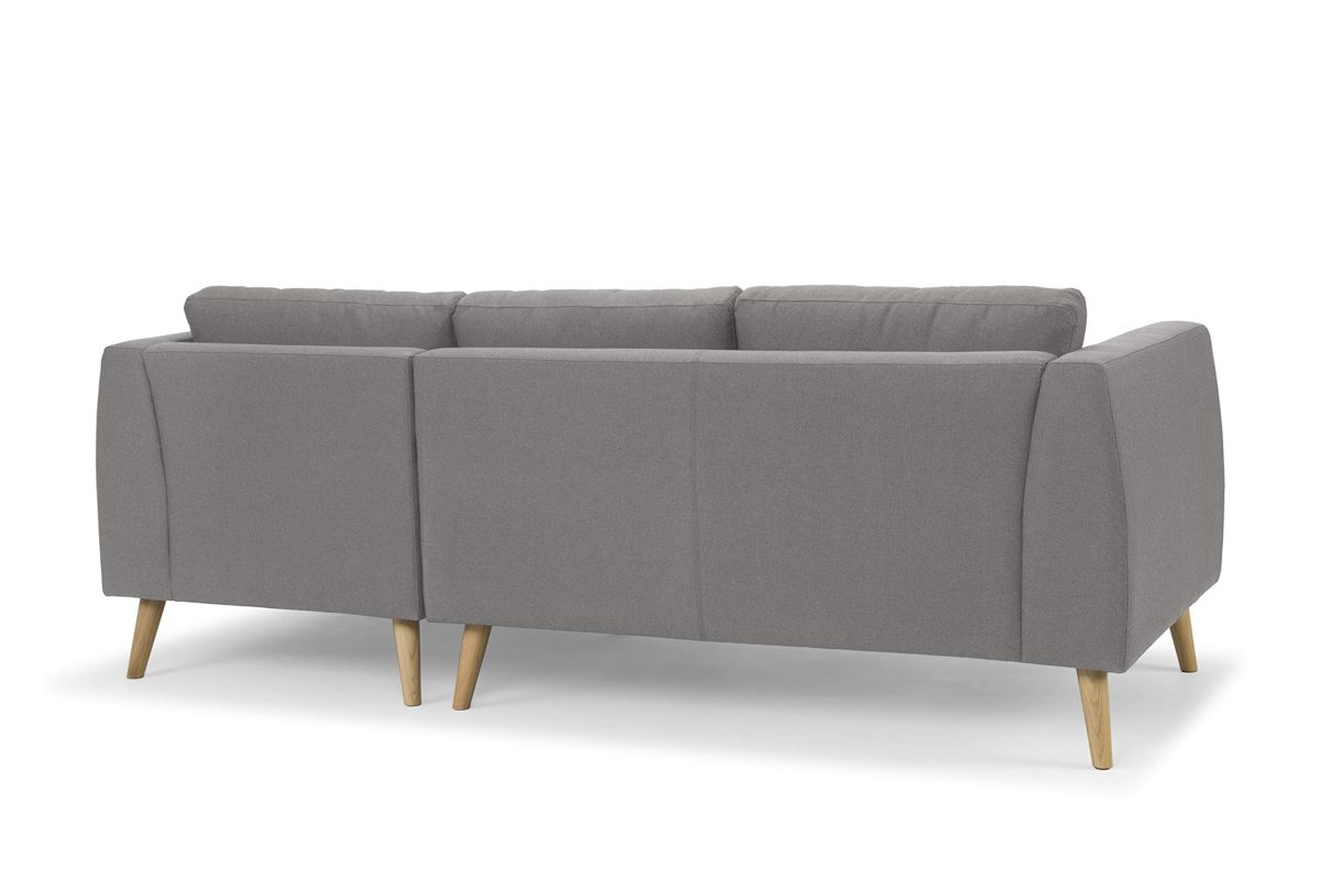 Amazon Brand - Movian Djuran 3-Seater Upholstered L-Shaped Corner Sofa with Right Side Chaise, 230 x 158 x 86 cm, Stain-Resistant Polyester, Steel Grey