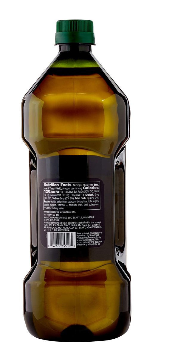 Amazon Brand - Happy Belly Extra Virgin Olive Oil, Mediterranean Blend, 51 Fl Oz