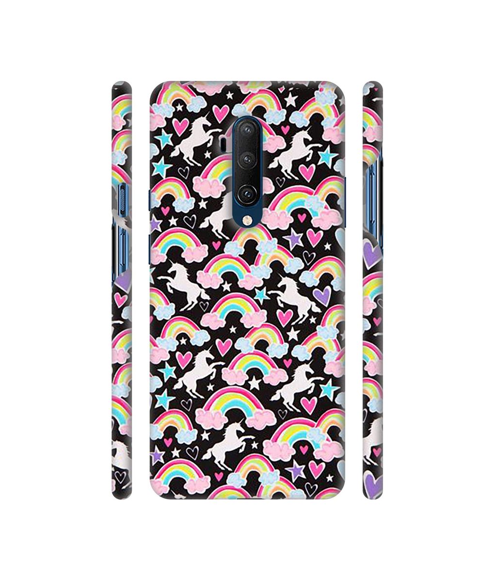 Amazon Brand - Solimo Designer Unicorn Texture 3D Printed Hard Back Case Mobile Cover for OnePlus 7T Pro