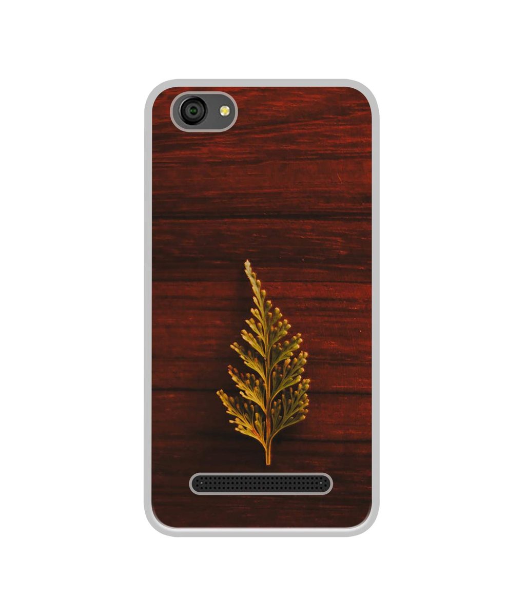Amazon Brand - Solimo Designer Leaf on Wood UV Printed Soft Back Case Mobile Cover for Lyf Wind 6