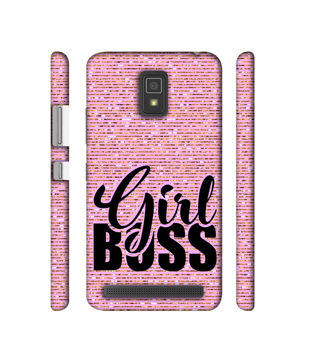 Amazon Brand - Solimo Designer Girl Boss On Pink Sparkle 3D Printed Hard Back Case Mobile Cover for Lenovo A6600