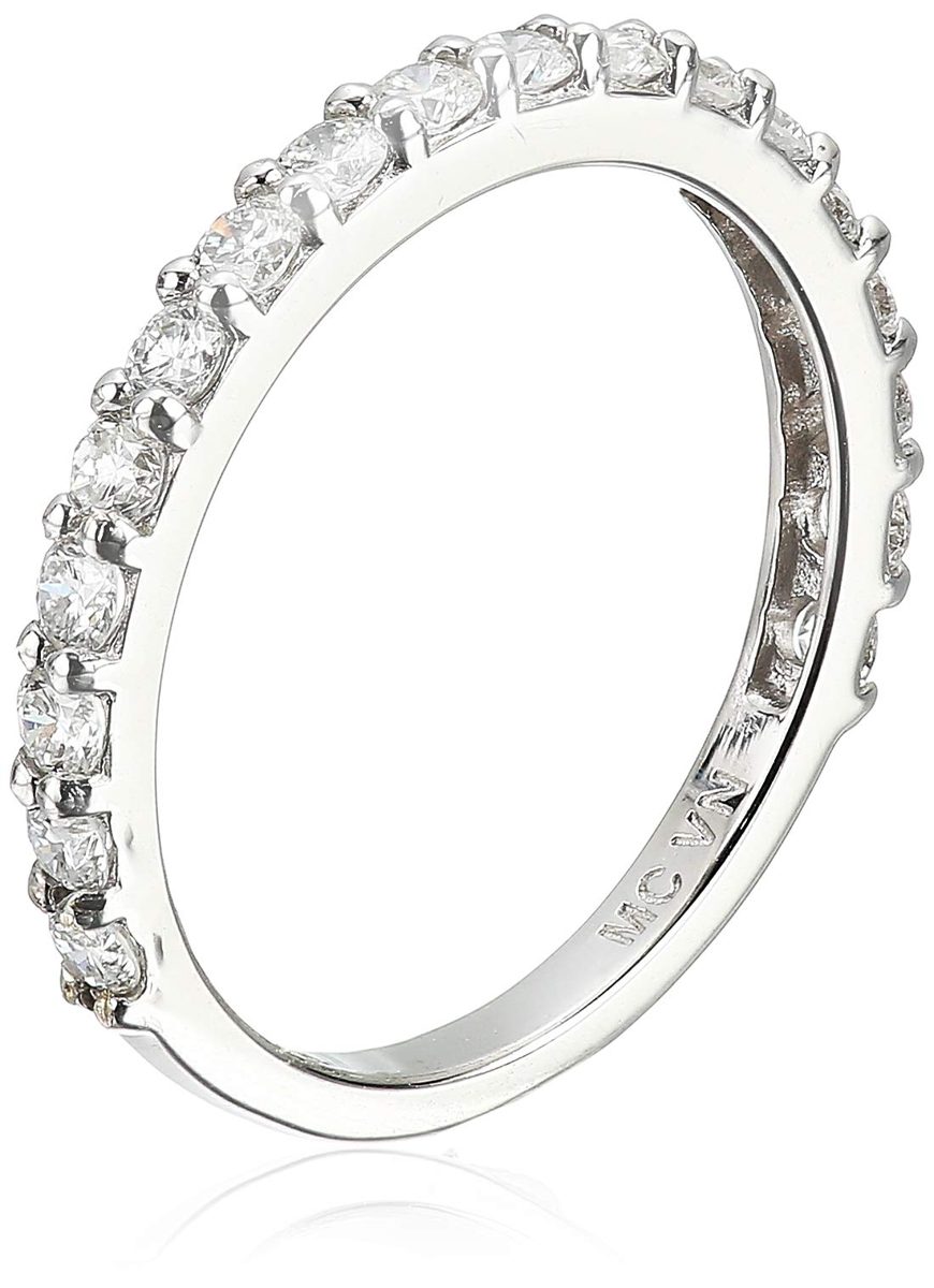 Women's Lab Grown Diamond Shared Prong Wedding Band in 14k White Gold (1/2 cttw, I-J Color, SI1-SI2 Clarity), Size 7, One Size
