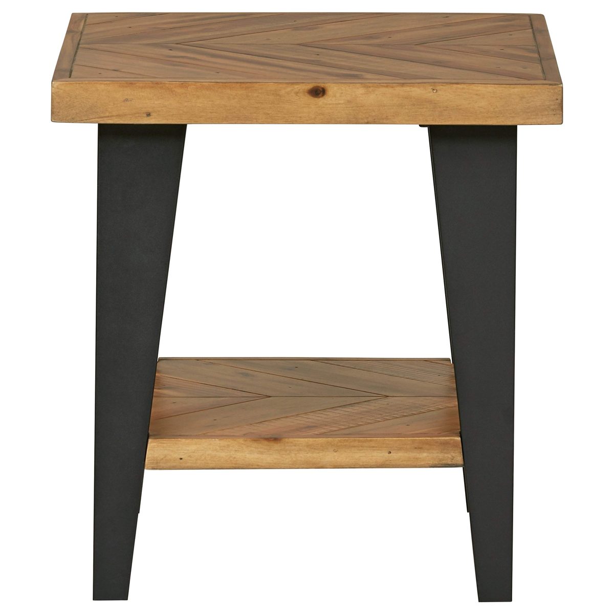 Stone & Beam Kensington Side Table with Chevron Design, 23"W, Acacia