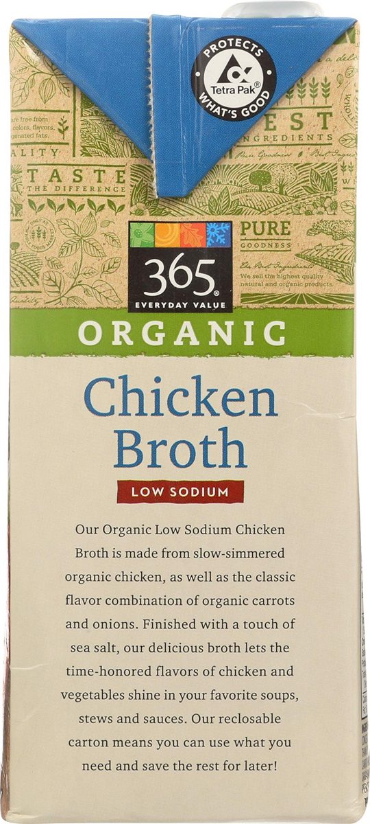 365 Everyday Value, Organic Low Sodium Chicken Broth, 48 fl oz