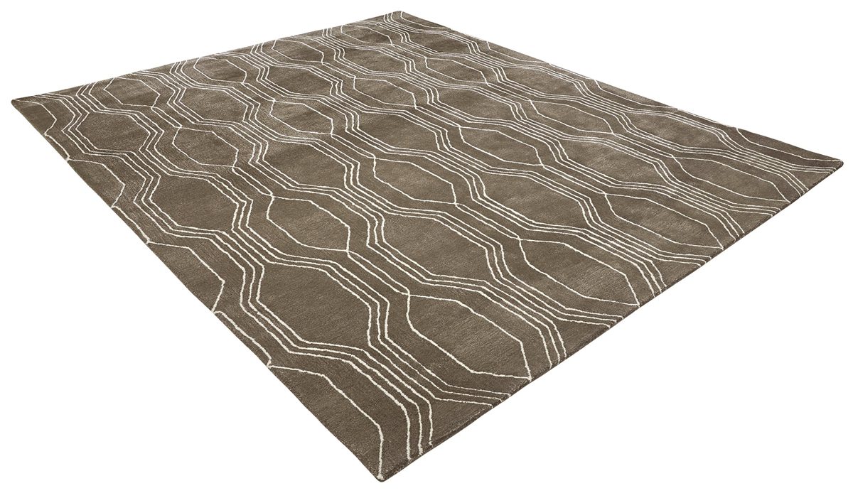Amazon Brand – Rivet Steel Slanted Lines Wool Modern Area Rug, 5 x 8 Foot
