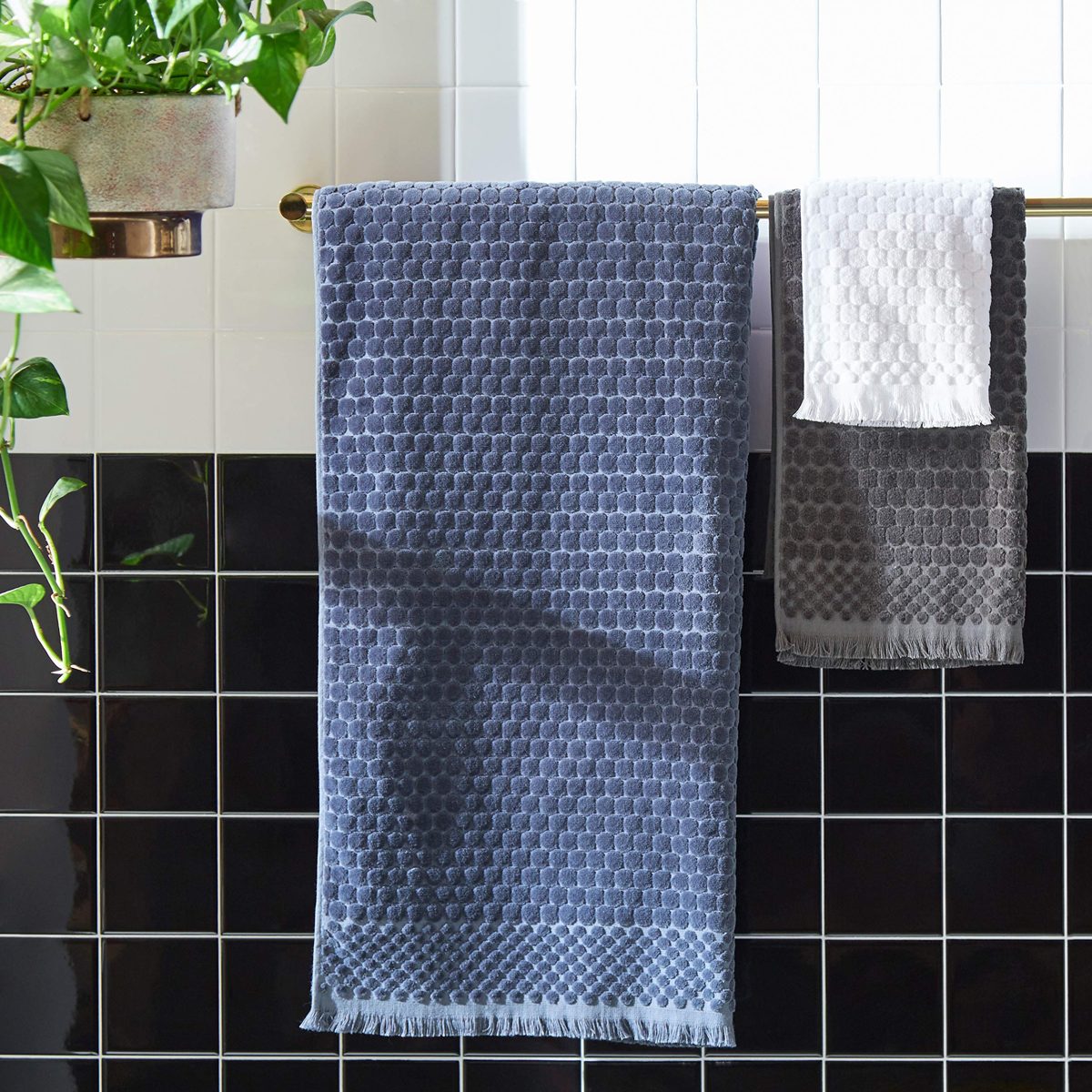 Rivet Contemporary Sculpted Dot Towels