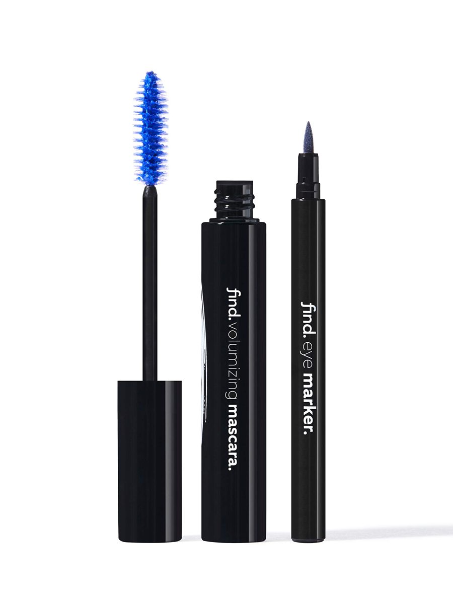 FIND - Volumising Mascara & Eye Marker - Eyes Kit - Mood Blue (Blue Volumising Mascara and Blue Eye Marker)