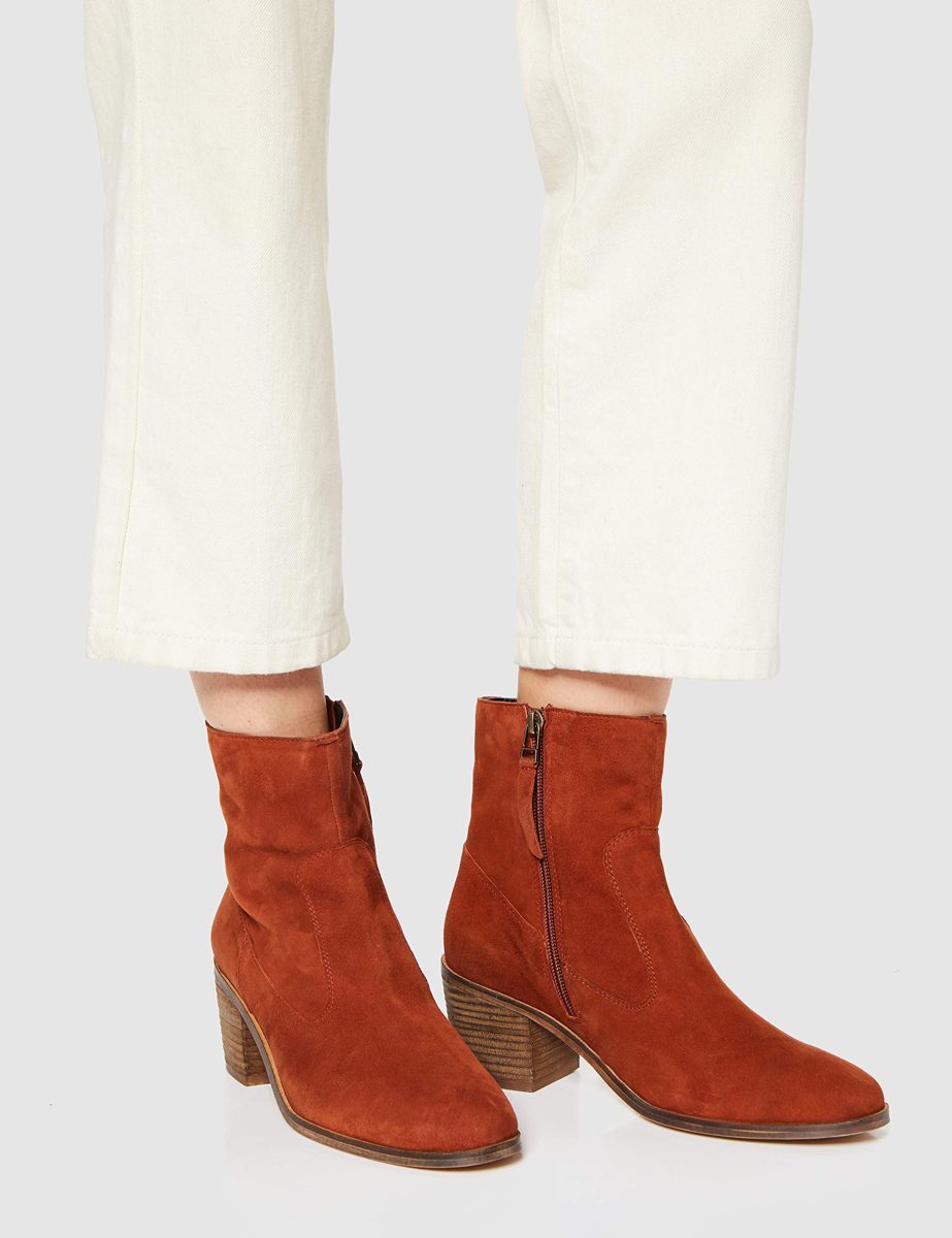 Amazon Brand - find. Casual Suede Ankle Boots, Orange Spice), US 7.5