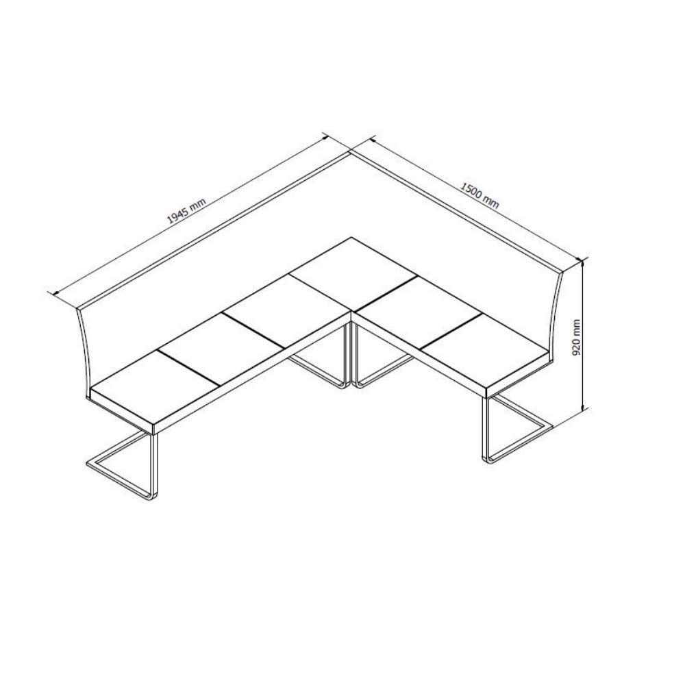 Alkove - Hayes - Modern Corner Bench with Padded Seat