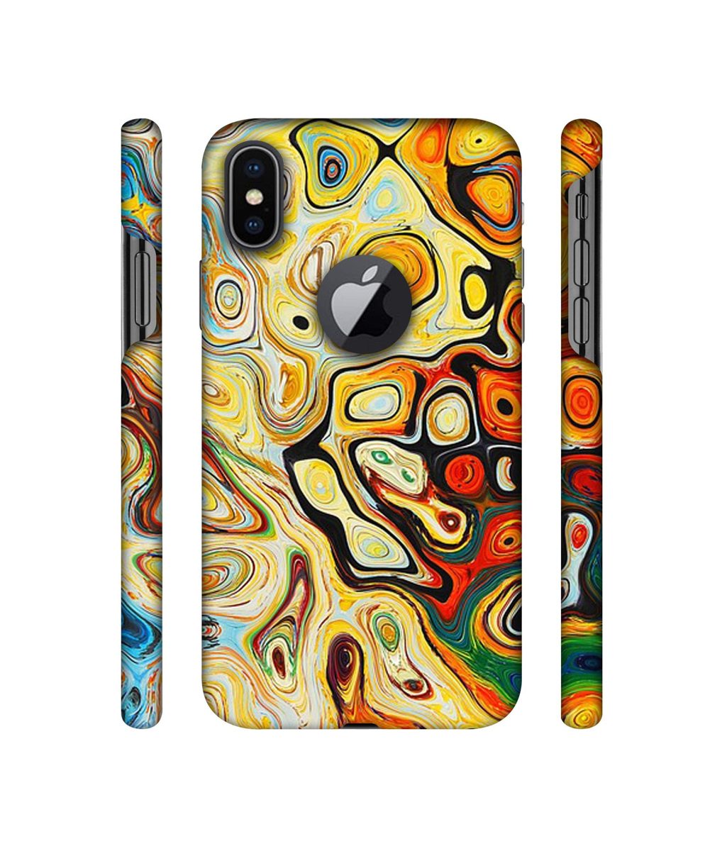 Amazon Brand - Solimo Designer Multicolor Smash Paint 3D Printed Hard Back Case Mobile Cover for Apple iPhone X (Logo Cut)