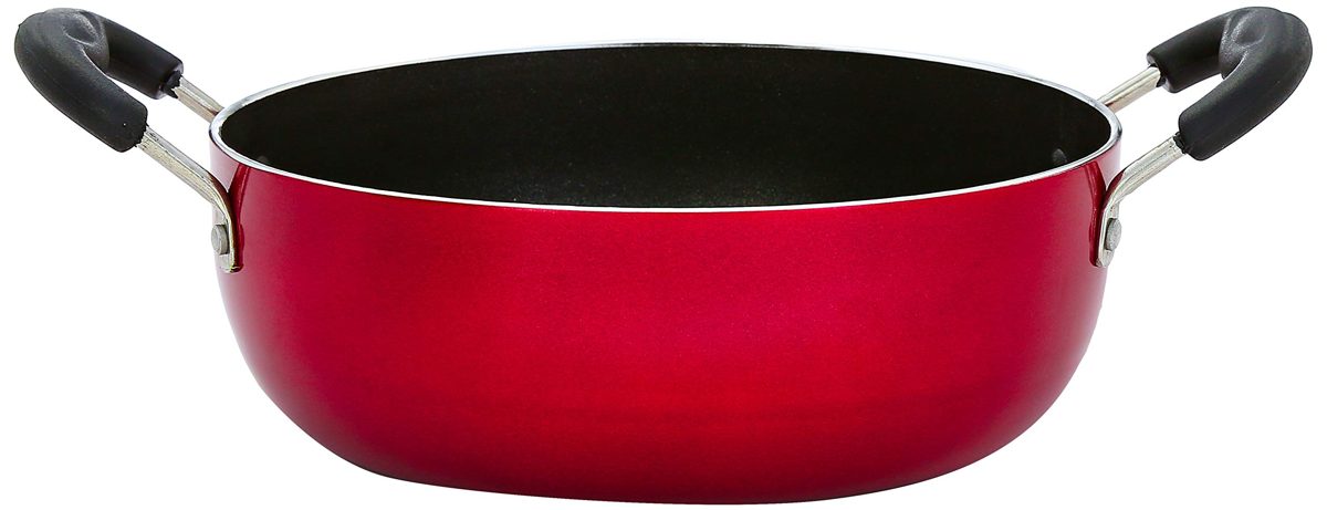 Amazon Brand - Solimo Non Stick Kadhai (22cm, Induction and Gas Stove Compatible)