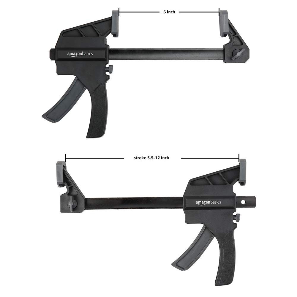 AmazonBasics 10-Piece Trigger Clamp Set - 2-Pieces 4-Inch, 4-Pieces 6-Inch
