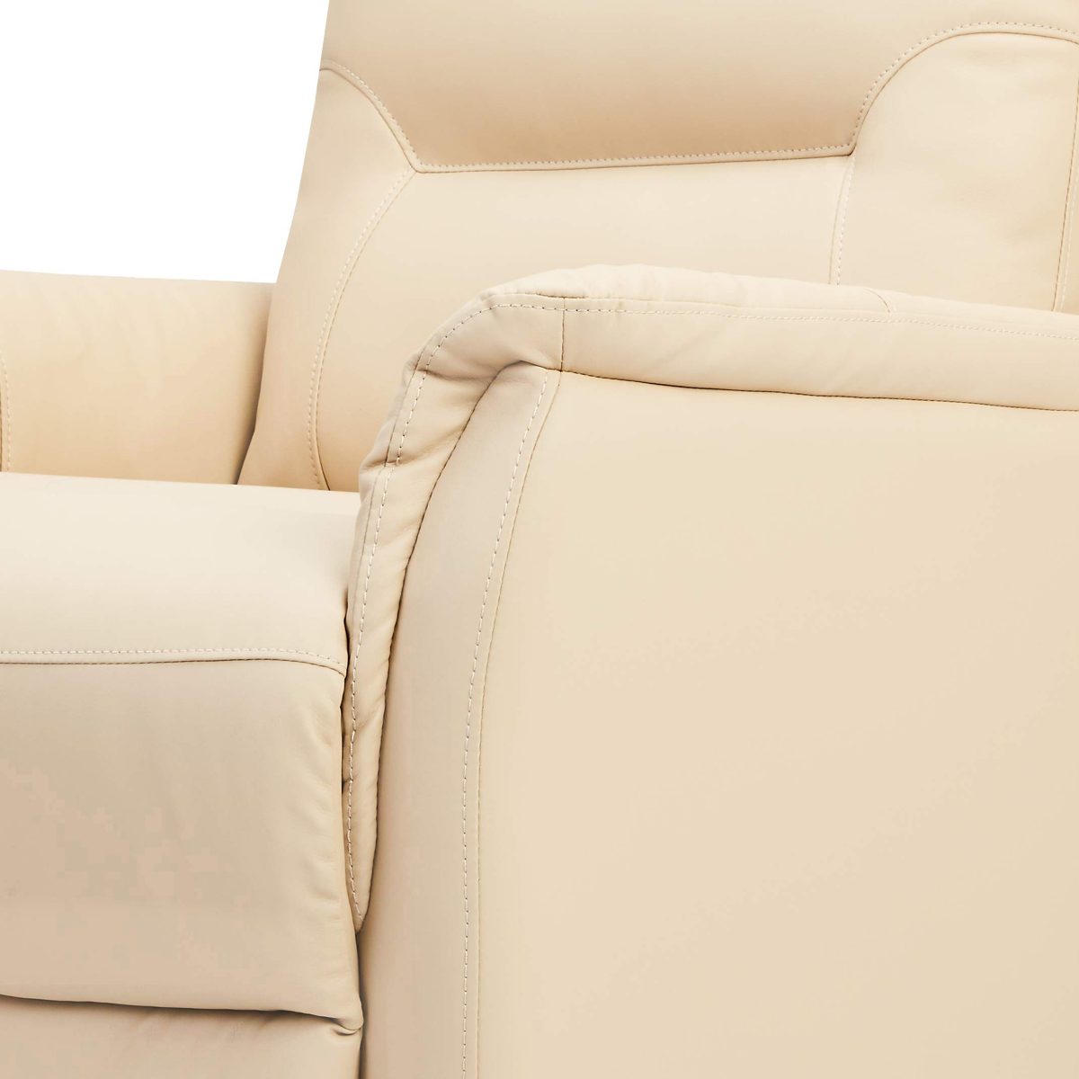 AmazonBasics Modern Faux Leather Pull-Tab Recliner Chair - Cream
