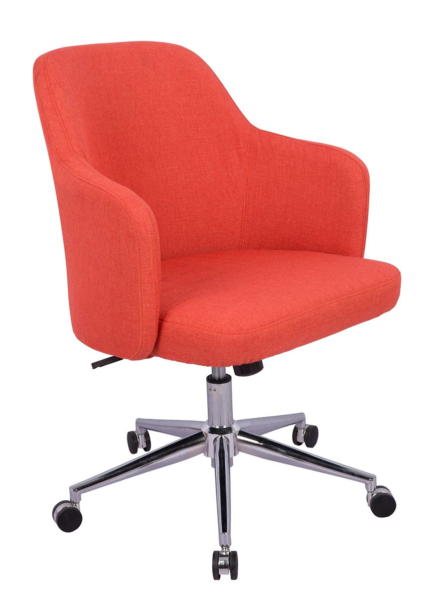 AmazonBasics Classic Adjustable Office Desk Chair - Twill Fabric, Brick Red, BIFMA Certified (Renewed)