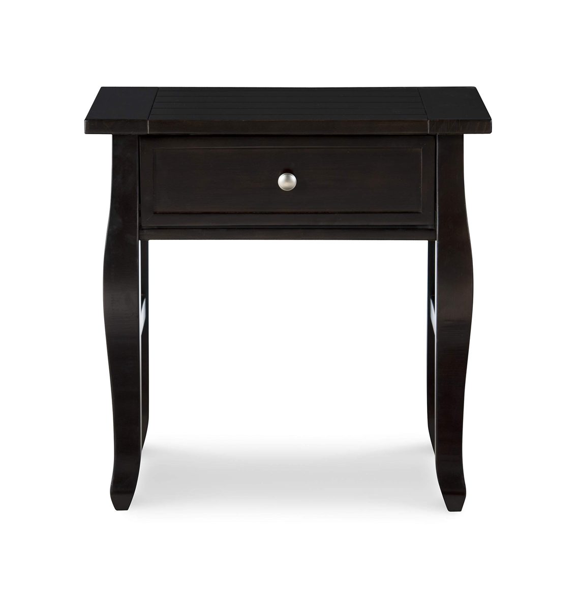 Ravenna Home Classic Plank-Top End Table, 18"W, Black Wood