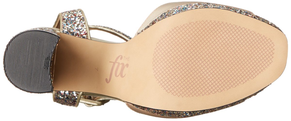 Amazon Brand - The Fix Women's Gia Colorblock Platform Sandal with Ankle Strap, Prosecco/Gold Multi, 8 B US