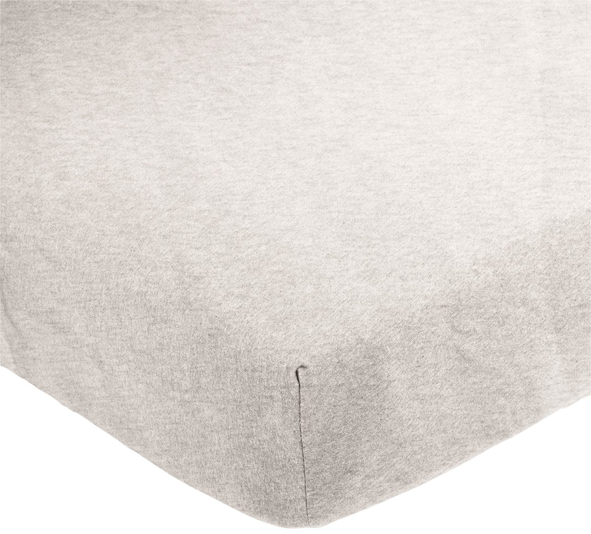 Pinzon Heather Jersey Fitted Sheet, Oatmeal Heather, 160 x 200 x 20 cm