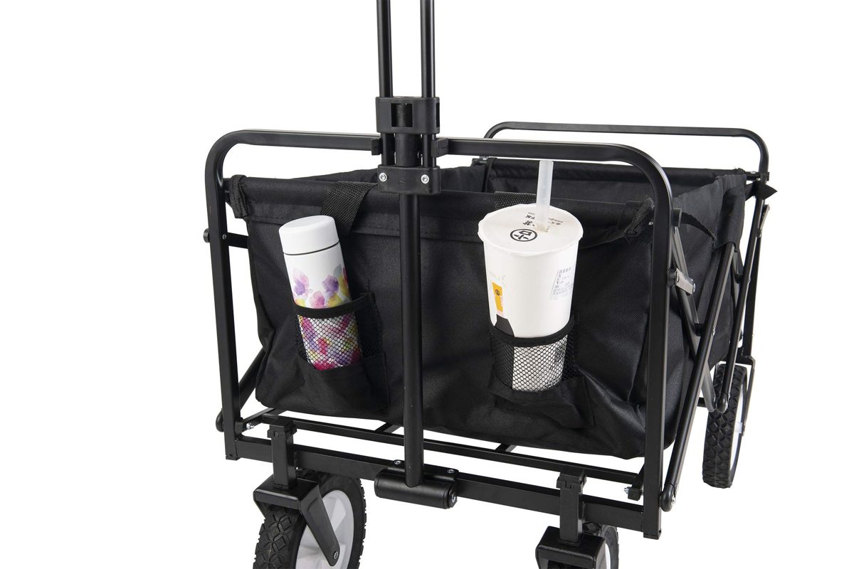 Umi. Essentials Handcart Transport Trolley with Roof Hand Trolley Transport Trolley Folding Garden Trolley