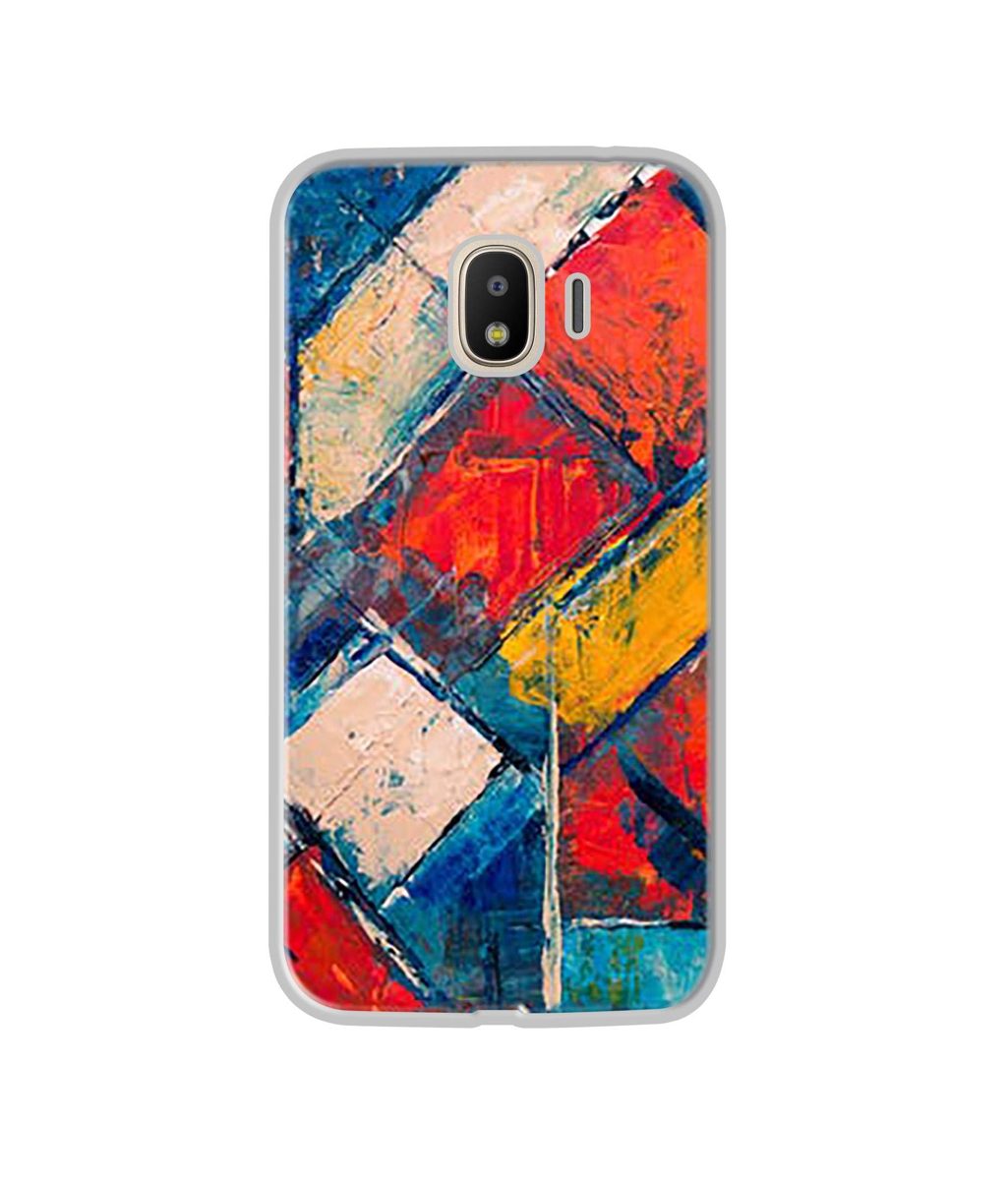 Amazon Brand - Solimo Designer Dark Multicolor Blocks UV Printed Soft Back Case Mobile Cover for Samsung Galaxy J4