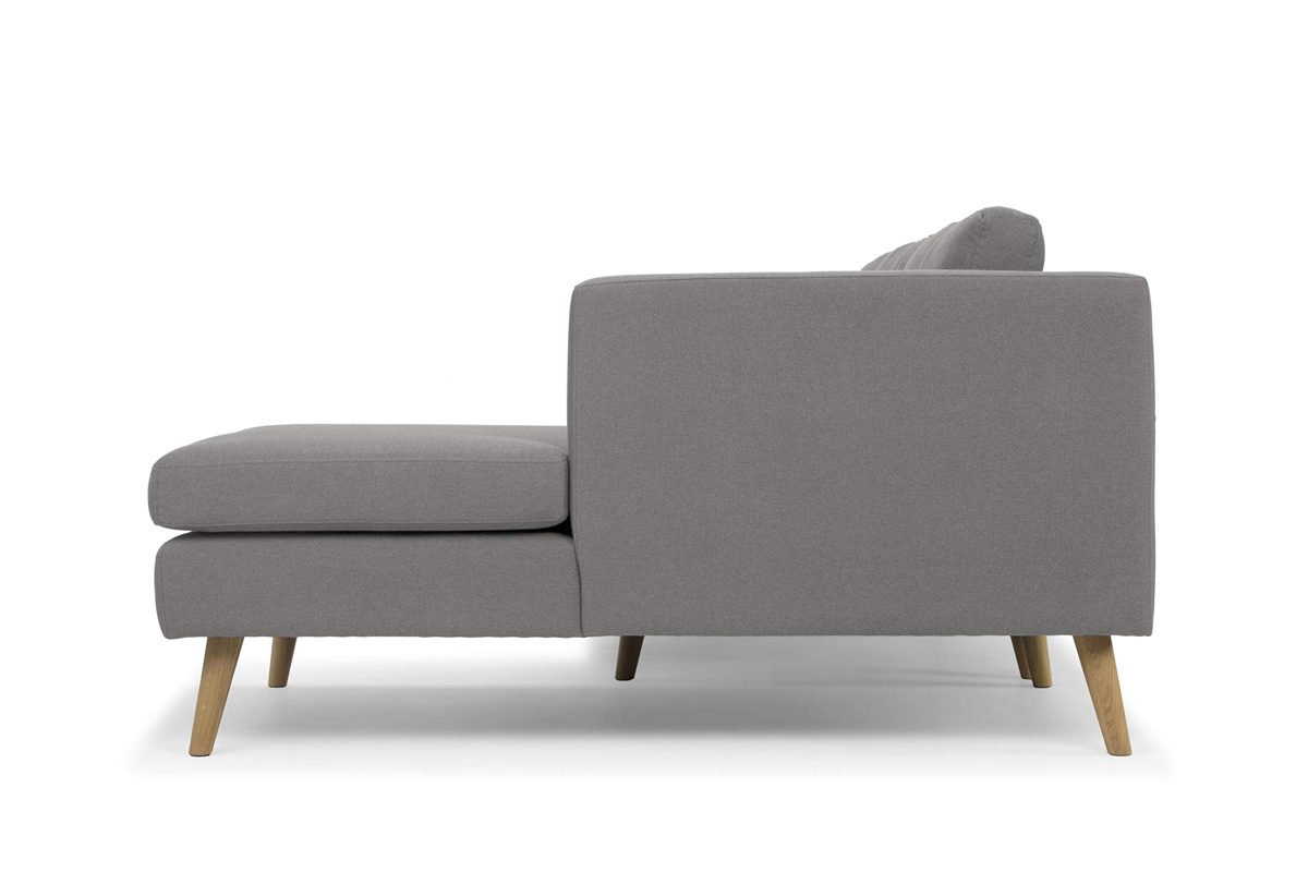 Amazon Brand - Movian Djuran 3-Seater Upholstered L-Shaped Corner Sofa with Right Side Chaise, 230 x 158 x 86 cm, Stain-Resistant Polyester, Steel Grey