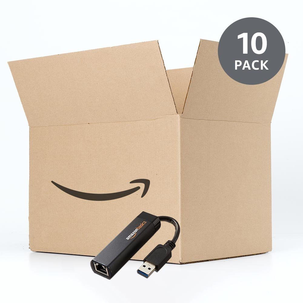 AmazonBasics USB 3.0 to 10/100/1000 Gigabit Ethernet Adapter, 10-Pack