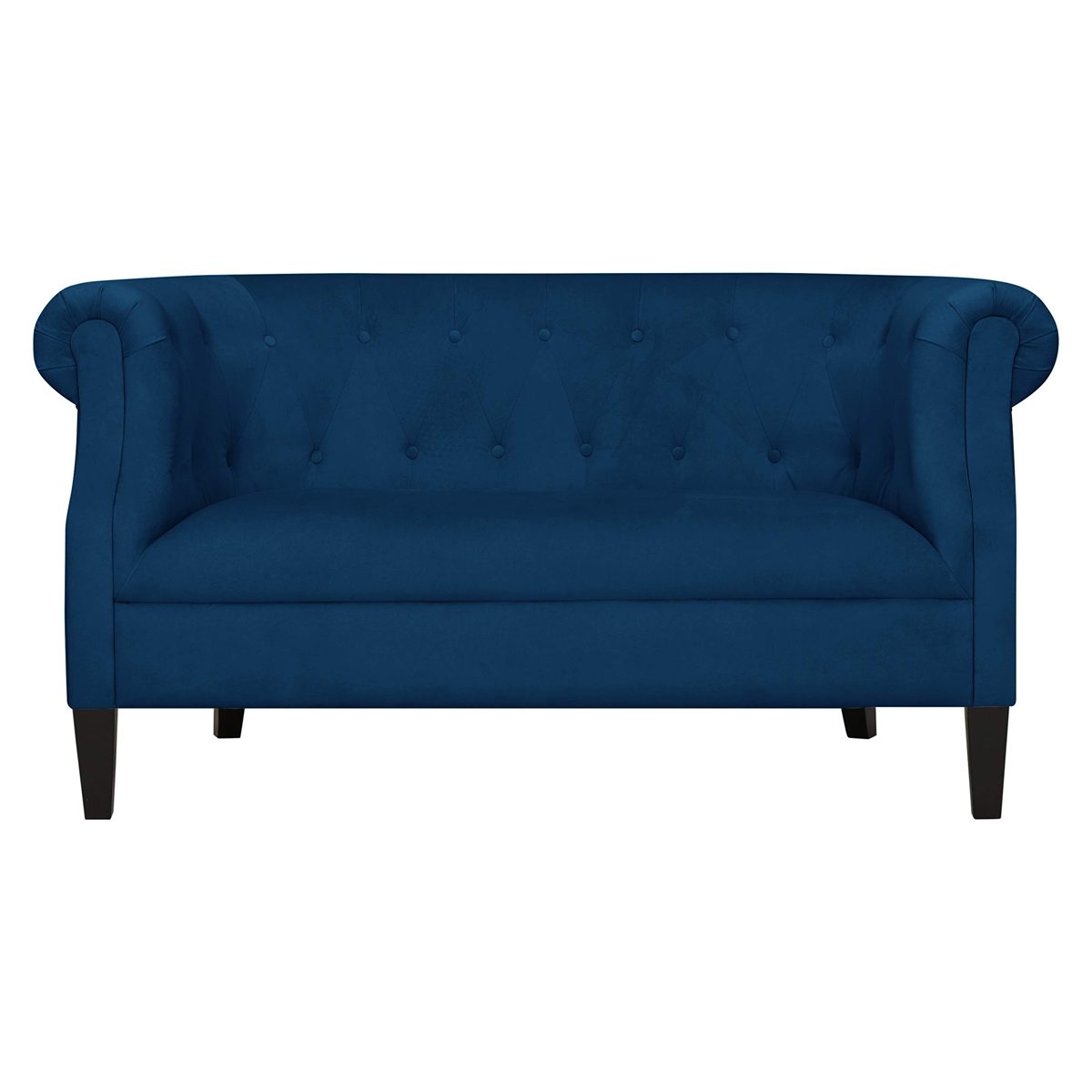 Amazon Brand – Ravenna Home Westcott Tufted Loveseat Sofa Couch, 60"W, Blue Velvet