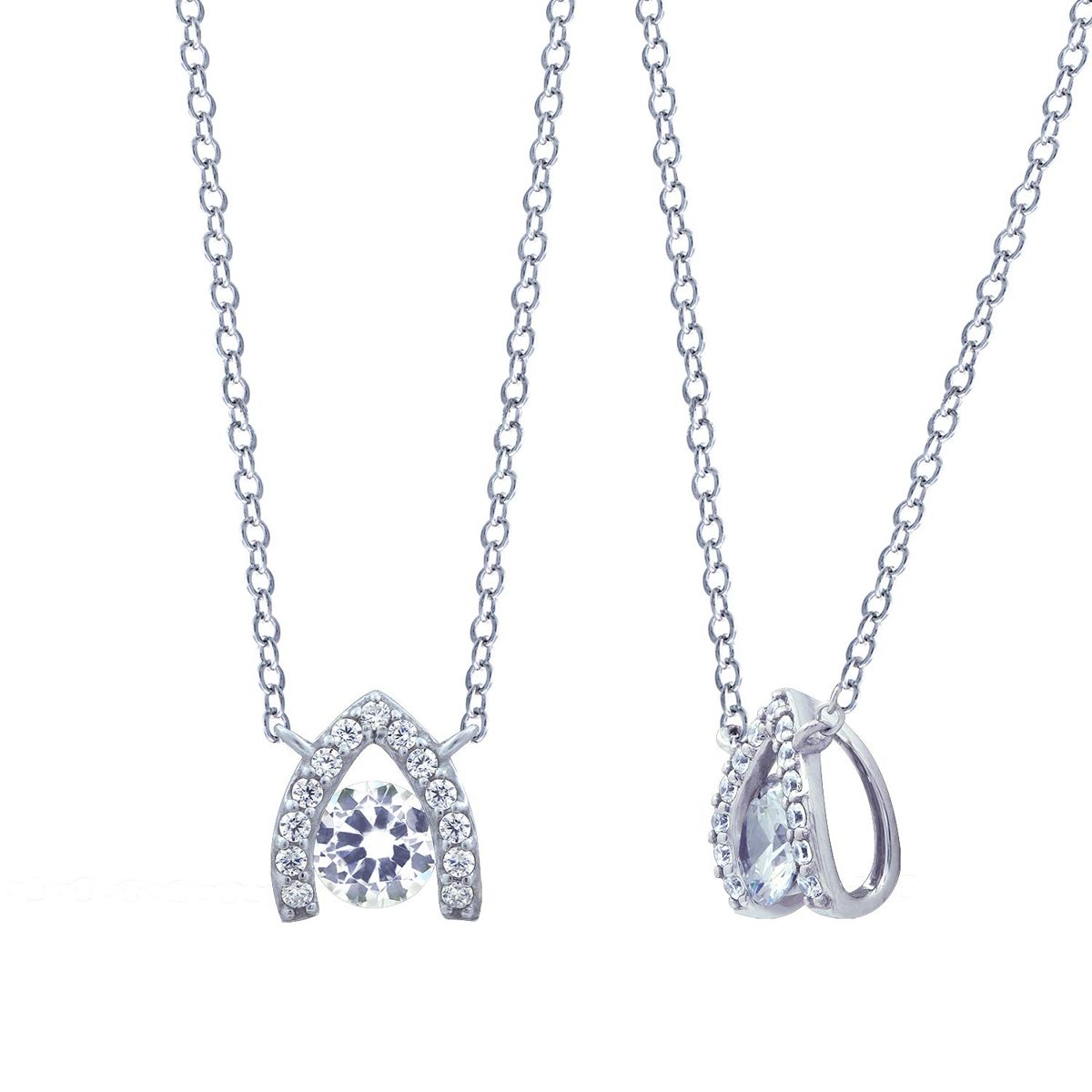 [Find] Amazon Collection Rhodium Plated Sterling Silver Clear Round kattokyu-bikkuzirukoniaヴxinte-zipendanto, 45.72 cm Pendant jep04842 _ 110cl18jd00