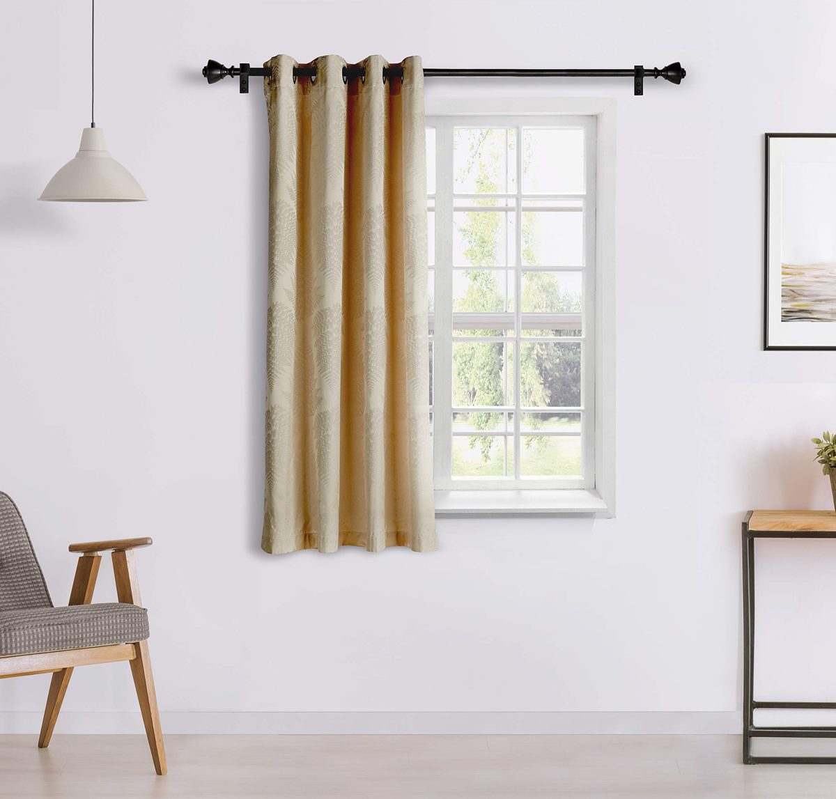 Amazon Brand - Solimo Rivendale Window Curtain, 5 feet - Set of 1 (Mimosa Gold)