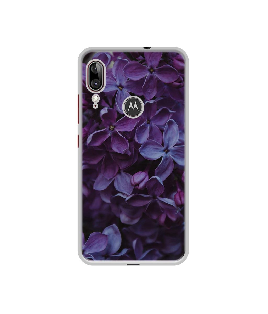 Amazon Brand - Solimo Designer Purple Flowers UV Printed Soft Back Case Mobile Cover for Motorola Moto E6s