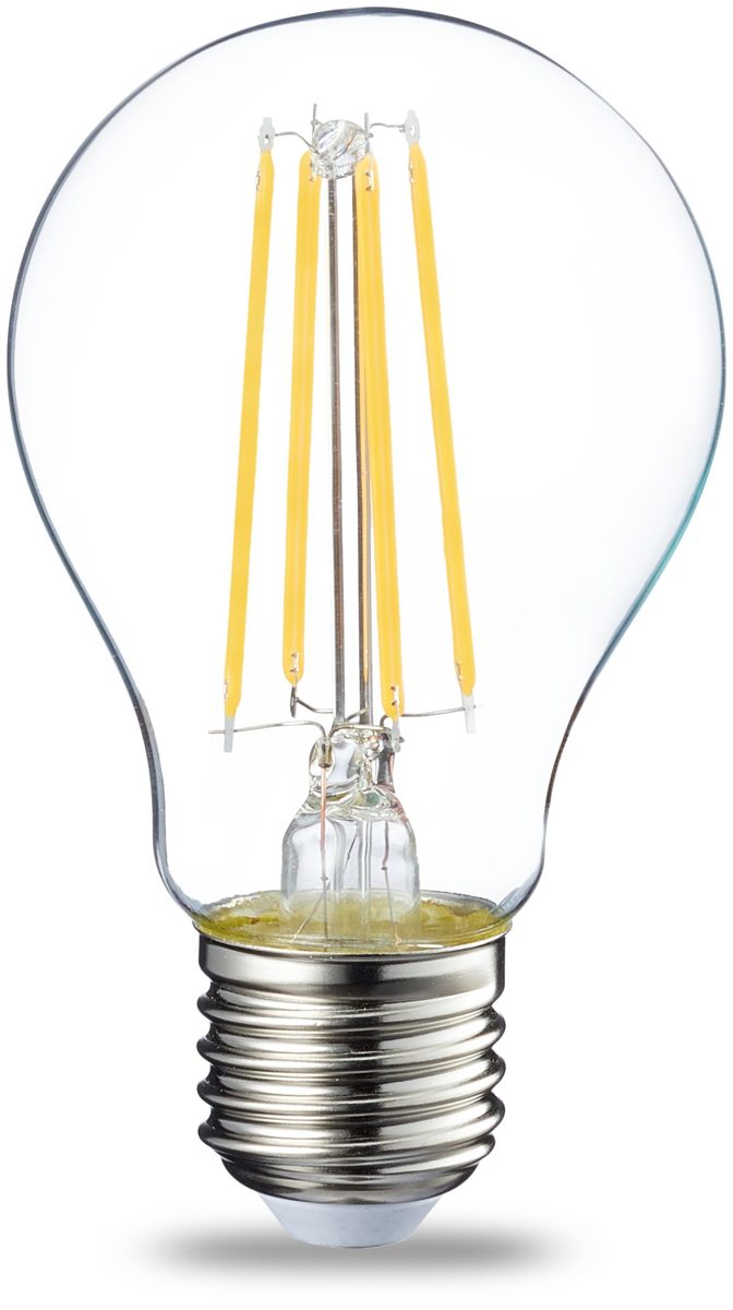 AmazonBasics LED E27 Edison Screw Bulb, 7W (equivalent to 60W), Clear Filament - Pack of 6