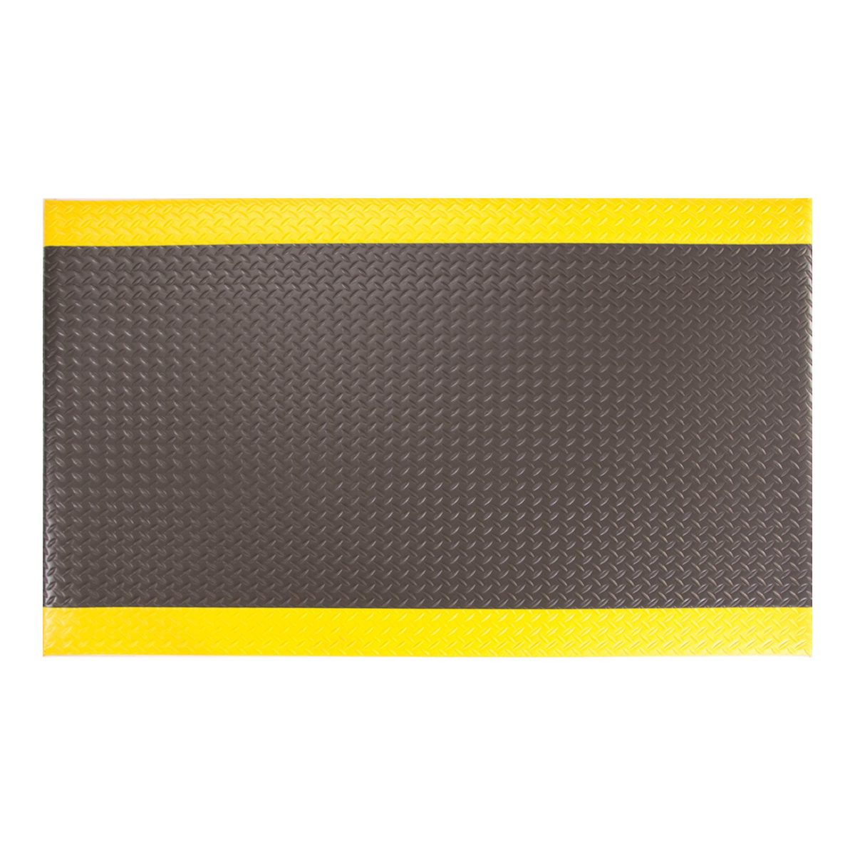 AmazonBasics Anti-Fatigue Mat Diamond Deckplate Single-Layer Foam 1/2", 2X3 Black/Yellow
