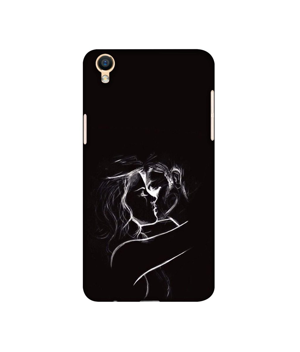 Amazon Brand - Solimo Designer Kissing Couple 3D Printed Hard Back Case Mobile Cover for Oppo F1 Plus