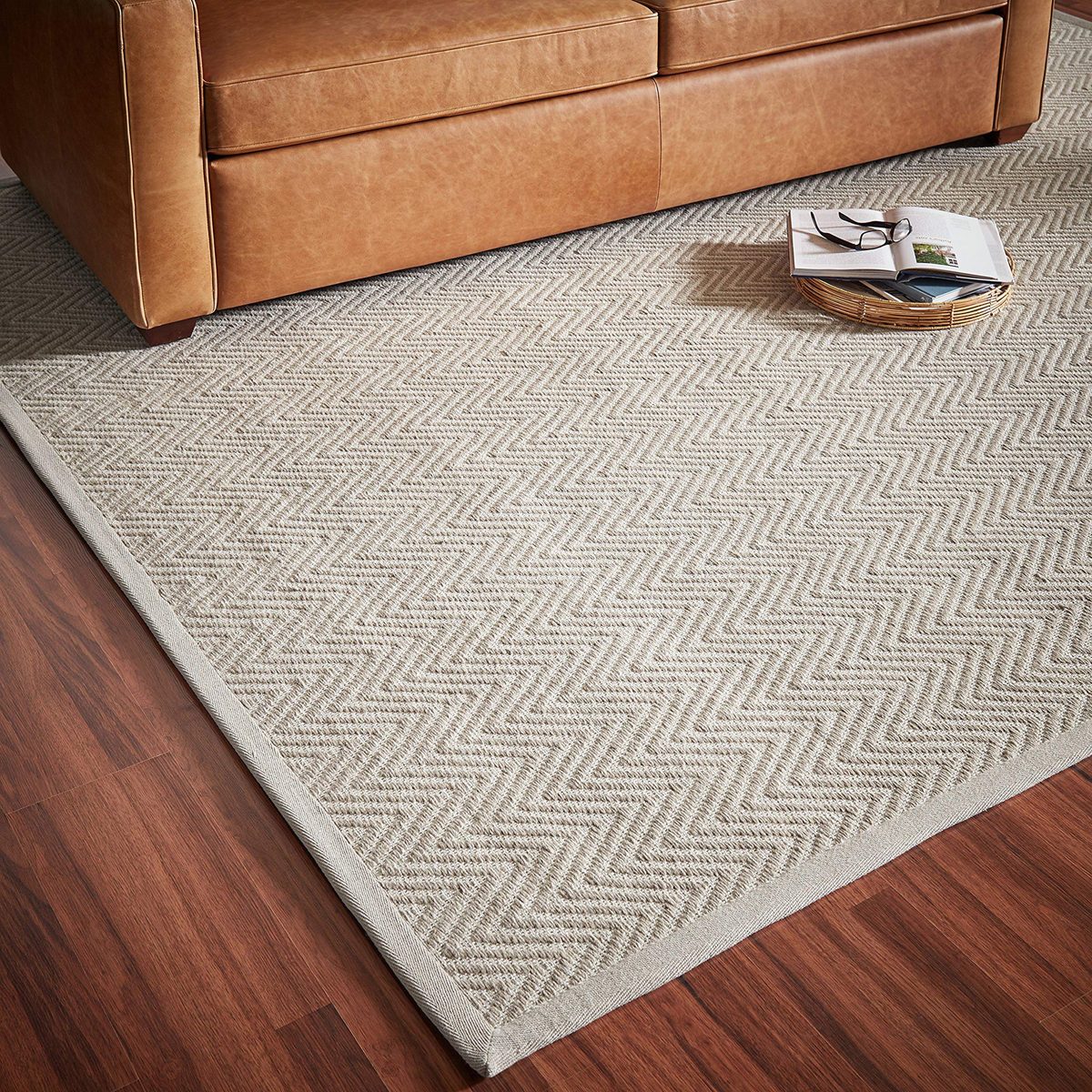 Rivet Elevated Chevron Patterned Rug
