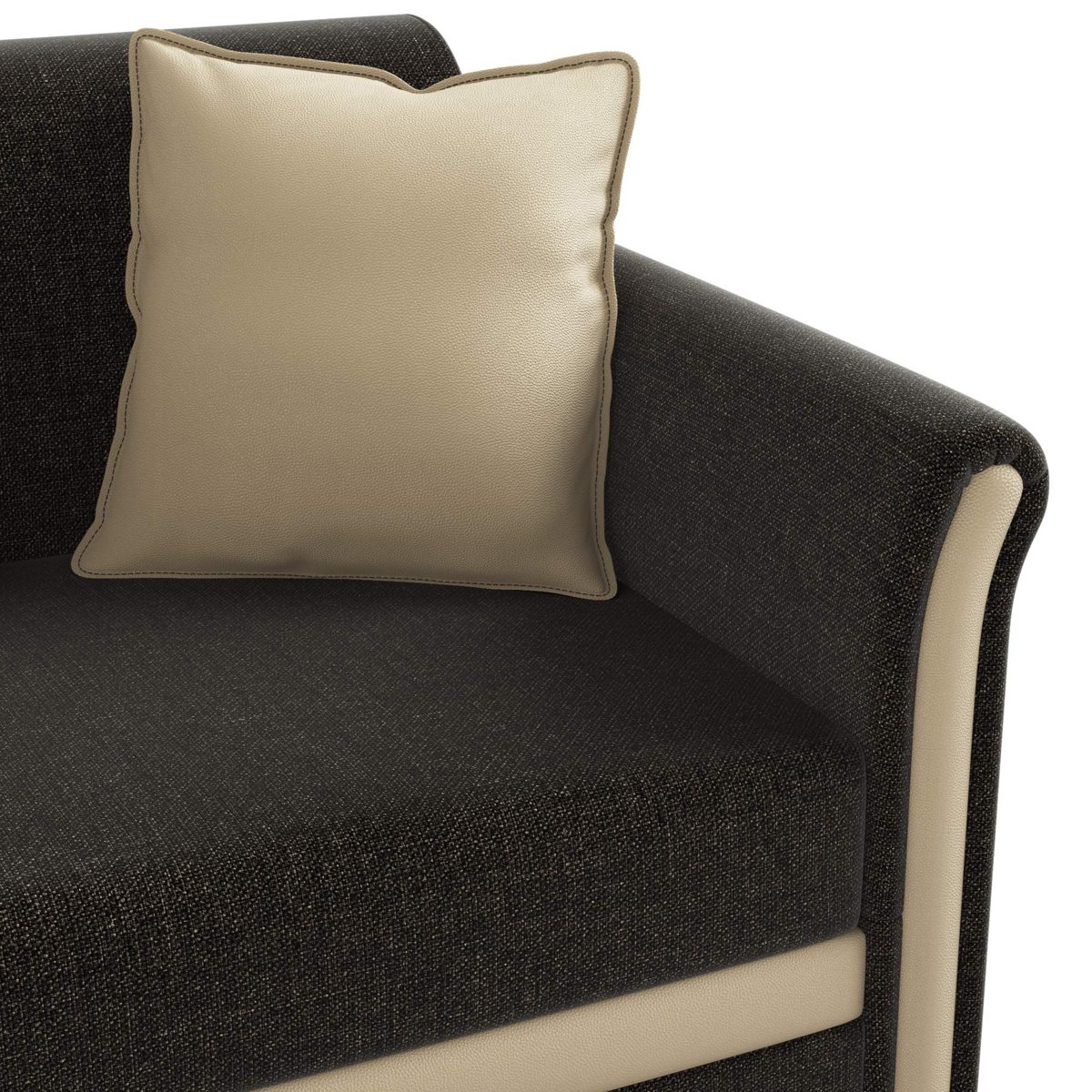 Amazon Brand - Solimo Houstan Fabric 3 Seater Sofa (Beige & Brown)