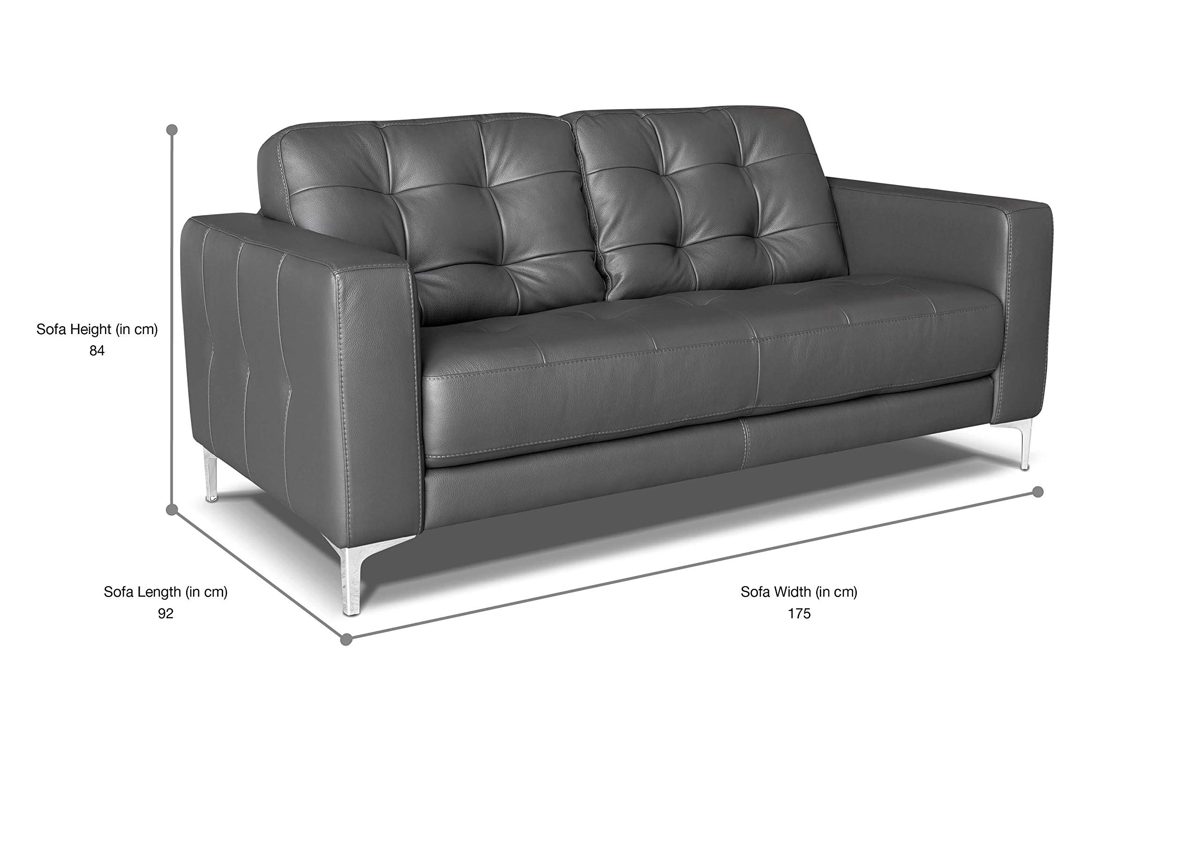 Amazon Brand - Alkove Holt Hand-Crafted Leather Sofa, 2 Seater, 92 x 175 x 84cm, Grey