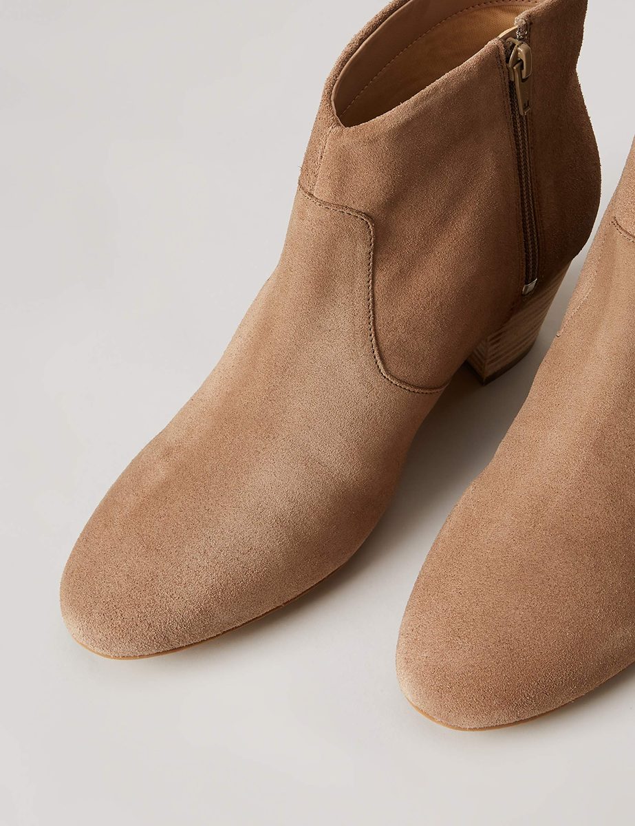 Amazon Brand - find. Leather Western Ankle Boots, Beige (Taupe Taupe), US 5