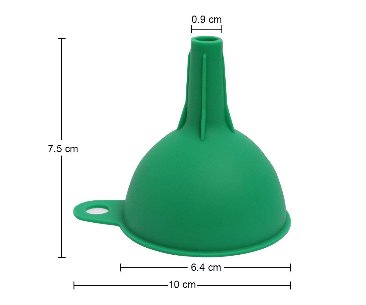 (Renewed) Amazon Brand - Solimo Silicone Rubber Funnel for Kitchen, Set of 2, Green