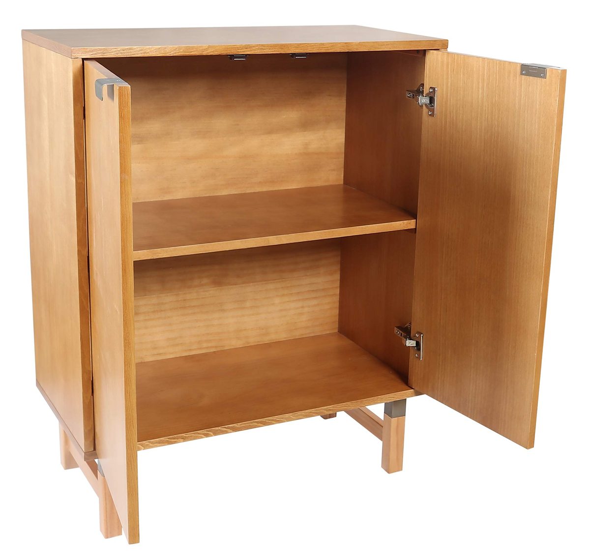 Amazon Brand – Rivet Mid-Century Modern Pine Bar Cabinet, 31.5"W, Brown