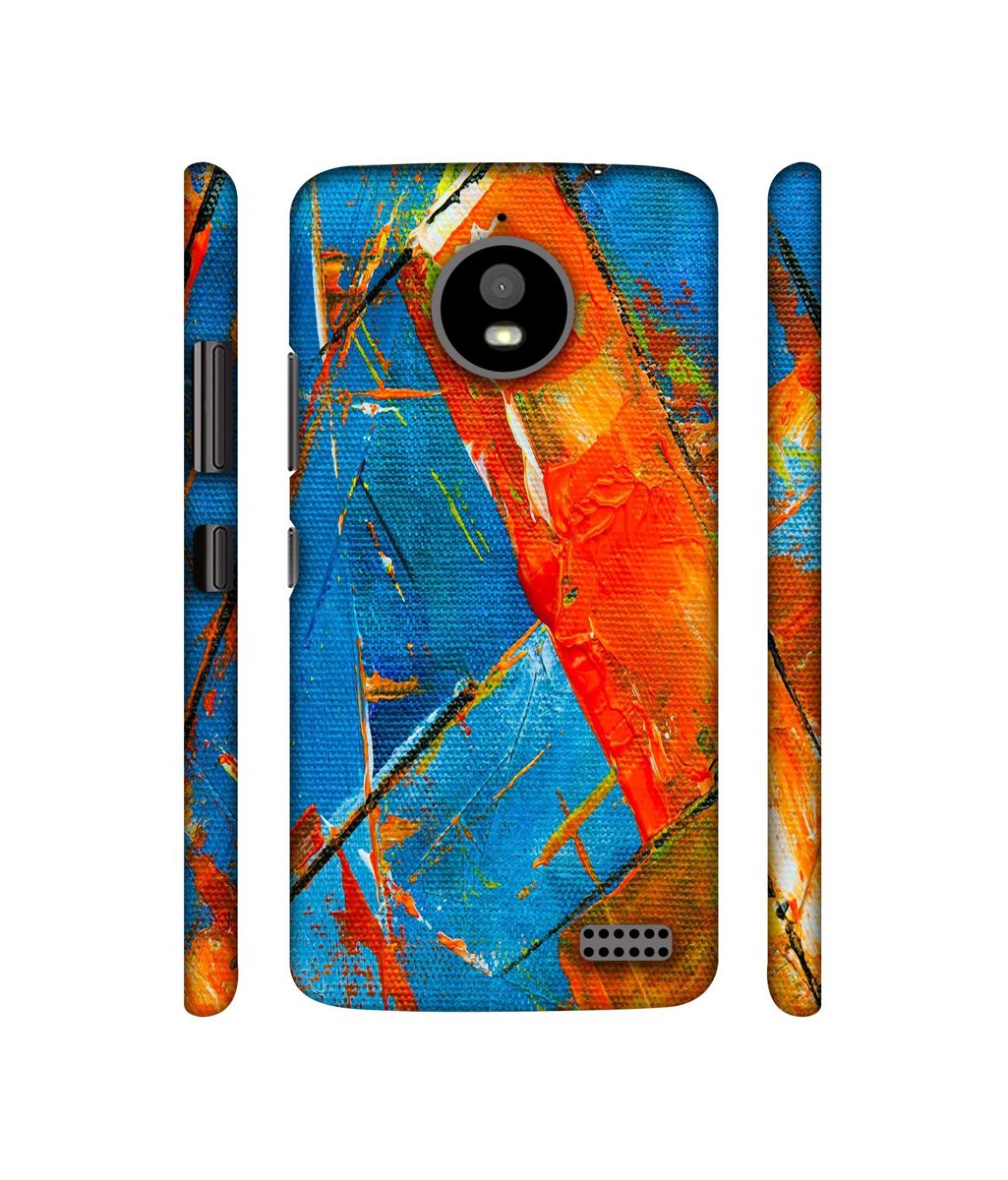 Amazon Brand - Solimo Designer Sky Blue and Orange Canvas 3D Printed Hard Back Case Mobile Cover for Motorola Moto E4