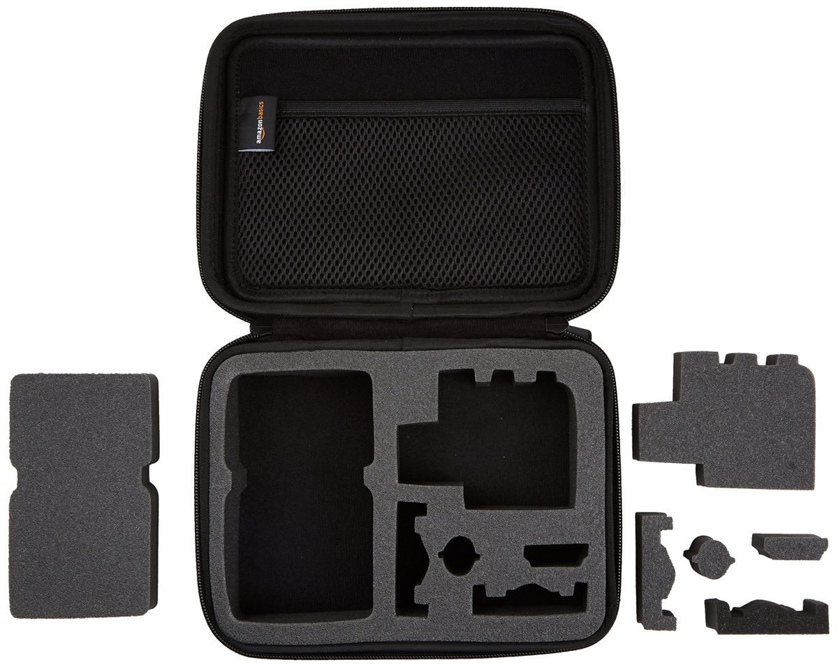 AmazonBasics Small Carrying Case for GoPro And Accessories - 9 x 7 x 2.5 Inches, Black