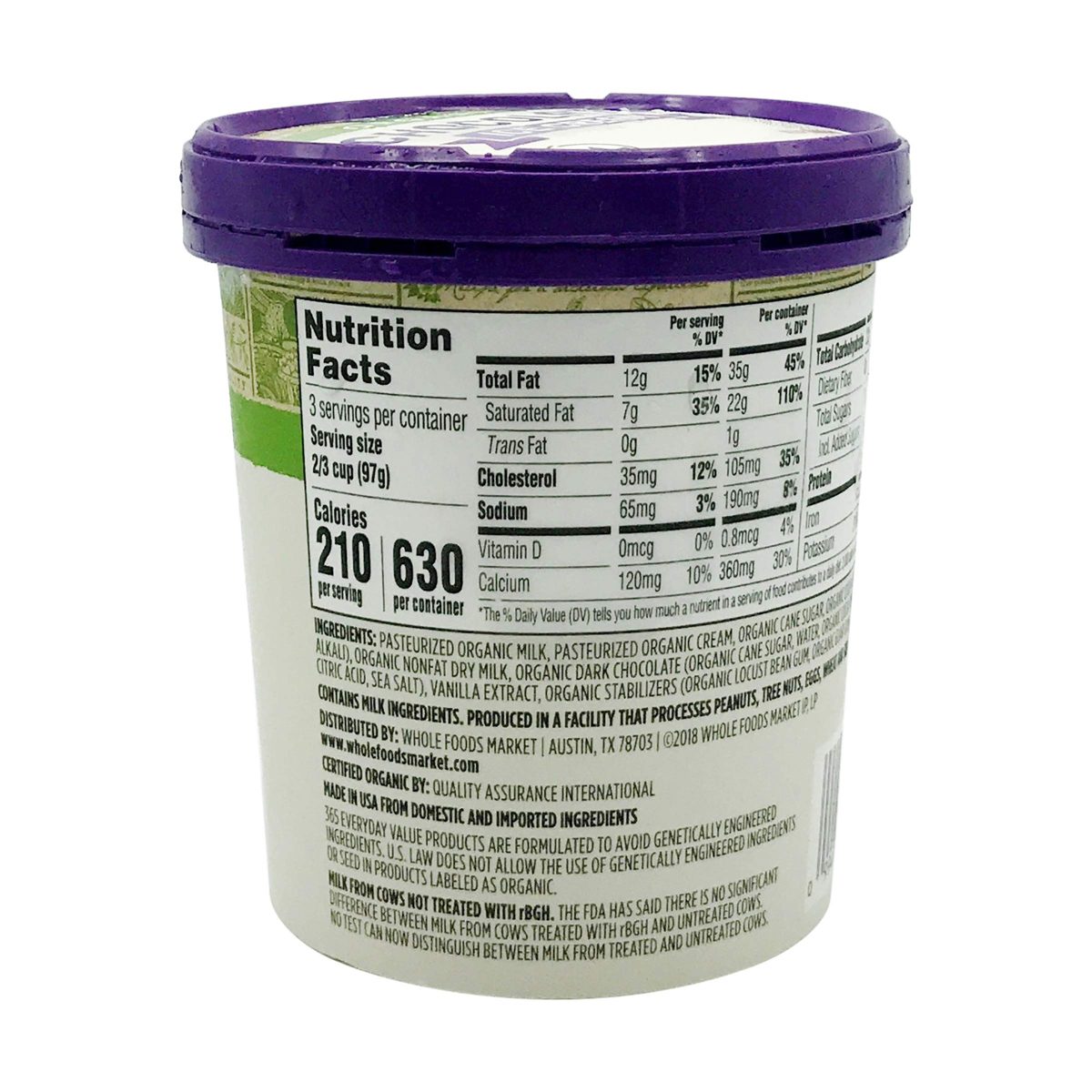 365 Everyday Value, Organic Chocolate Ice Cream, 16 oz (Frozen)