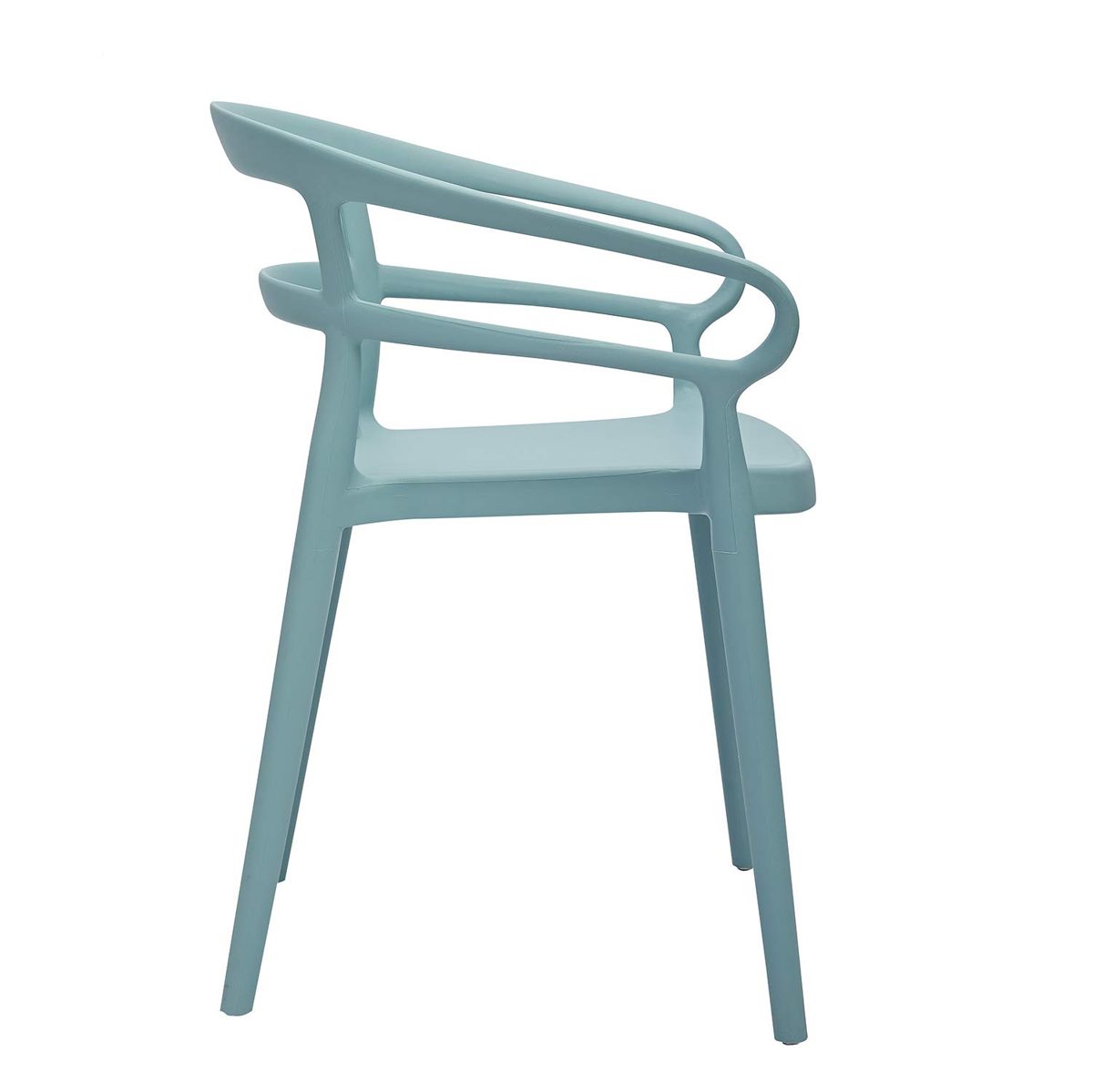 AmazonBasics Curved Back Dining Chair - Set of 2, Light Blue, Premium Plastic