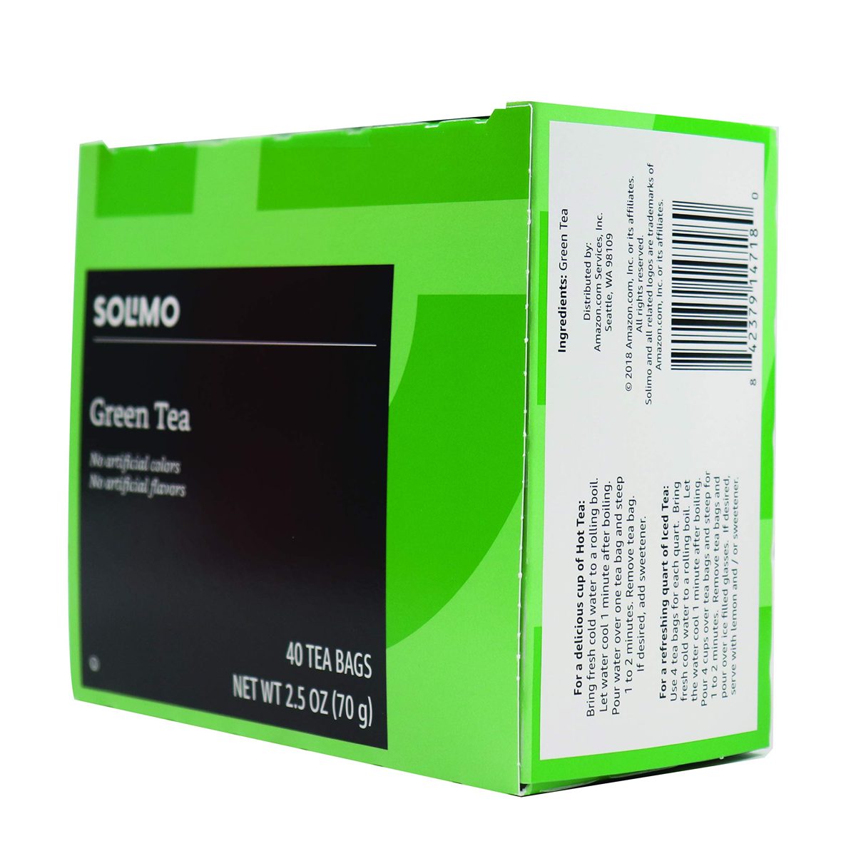 Amazon Brand - Solimo Green Tea Bags, 40 Count