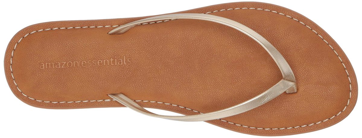 Amazon Essentials Women's Thong Sandal, Gold, 6 B US
