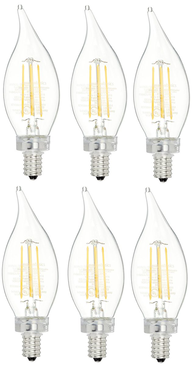AmazonBasics Commercial Grade LED Light Bulb 40W Equivalent, BA11, Soft White, Dimmable, 6-Pack