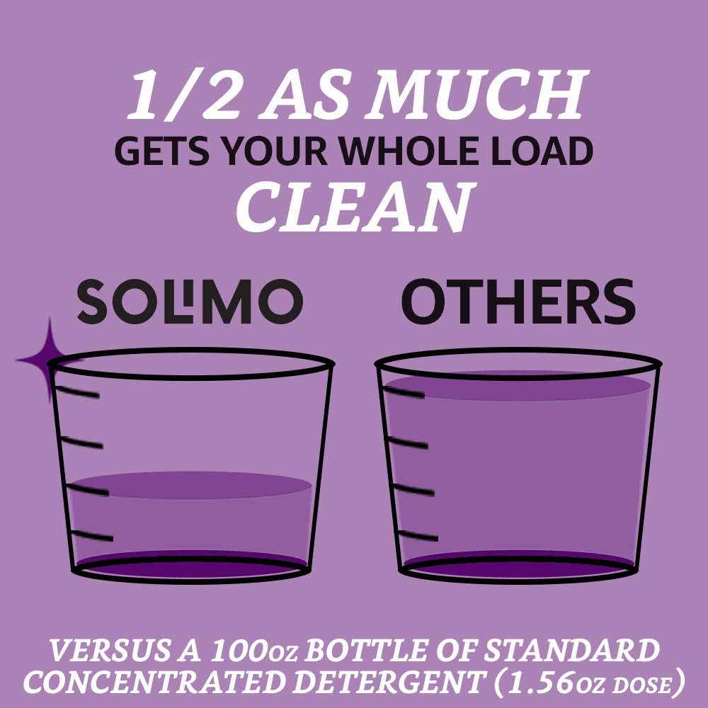 Amazon Brand - Solimo Concentrated Liquid Laundry Detergent, Lavender, 128 loads, 96 Fl Oz