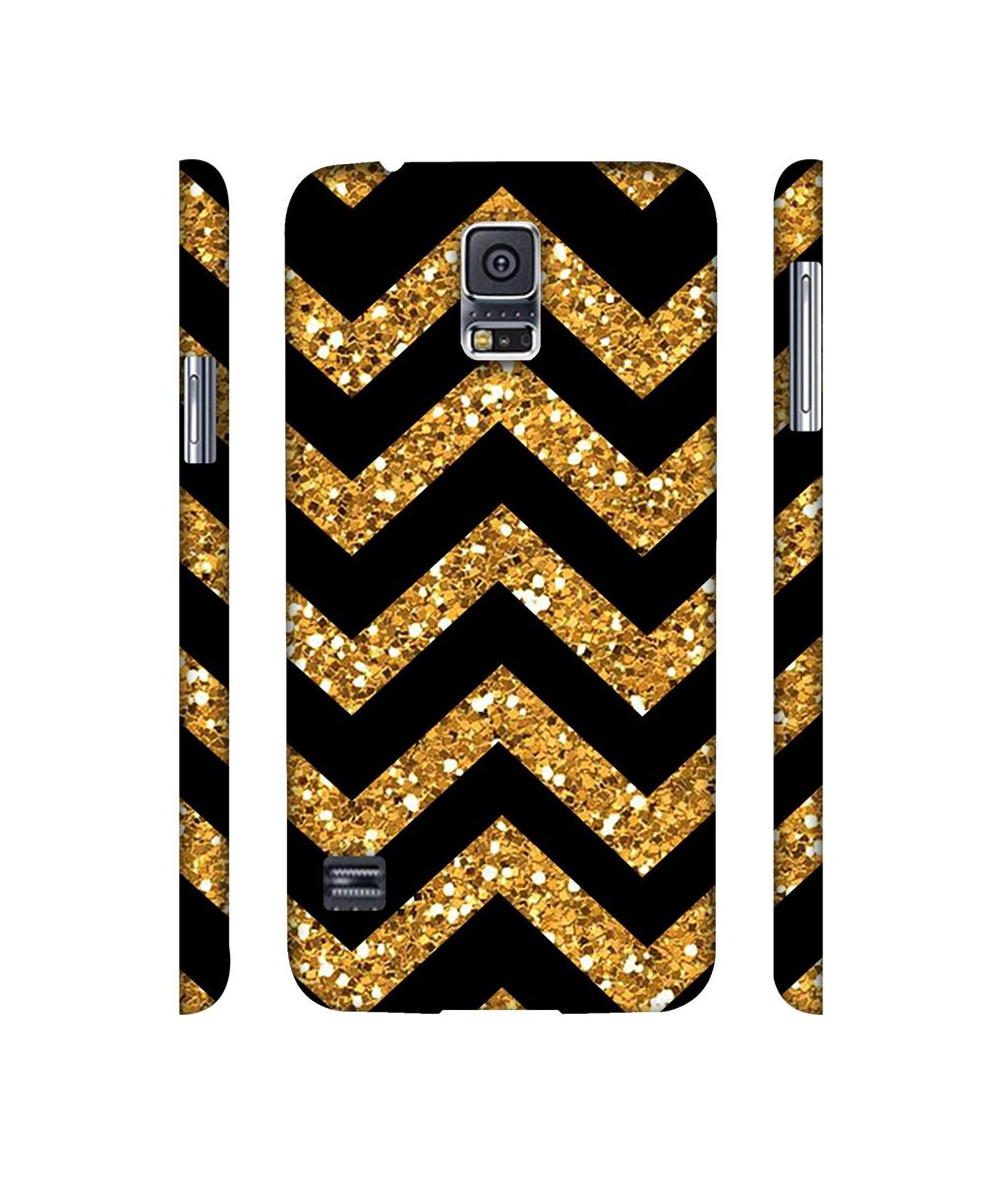Amazon Brand - Solimo Designer Golden Zik Zak Pattern 3D Printed Hard Back Case Mobile Cover for Samsung Galaxy S5 i9600